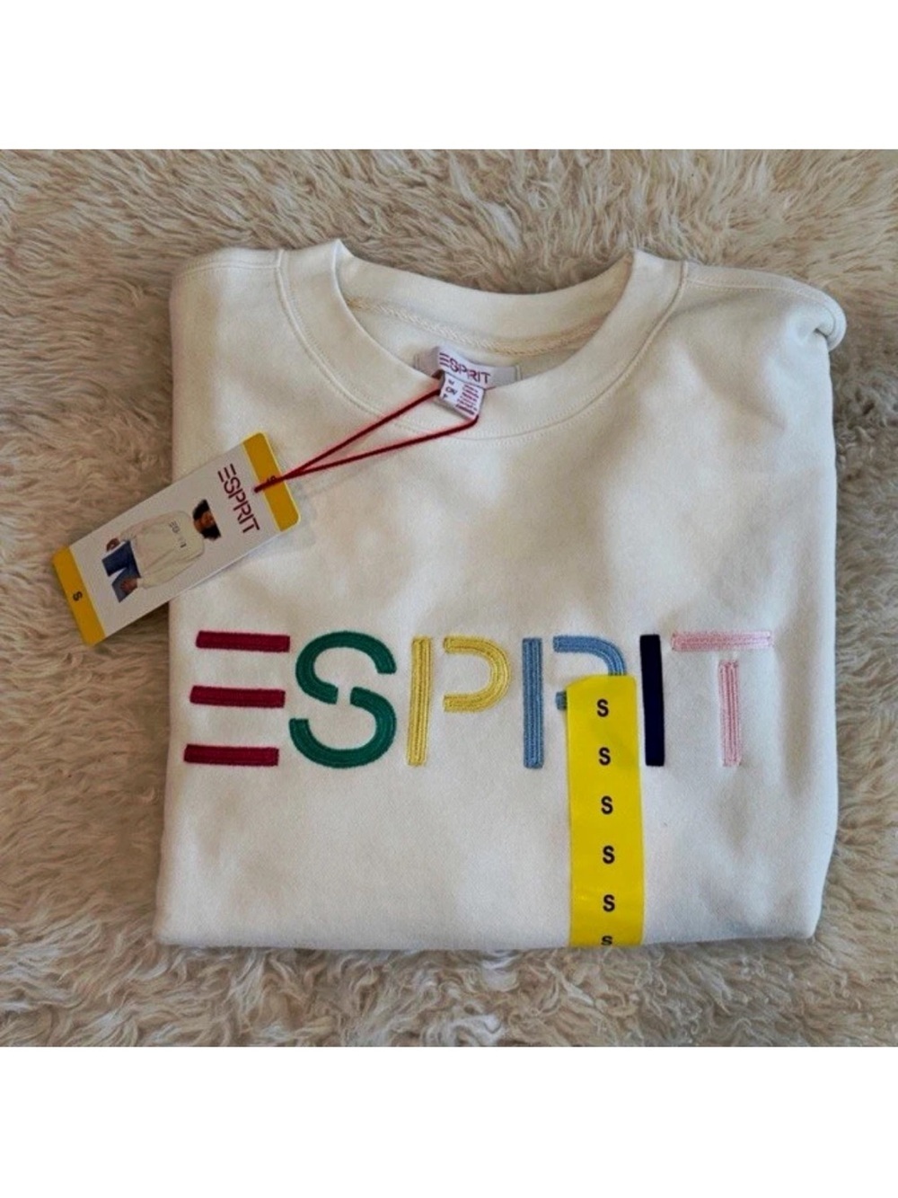 Esprit Cream Logo Sweatshirt - Women's Crewneck Sweater - NWT - Multiple Sizes - Picture 4 of 4